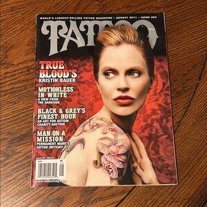Tattoo Magazine August 2011 Issue with Kristin Bauer from True Blood